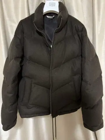 24aw 오라리 베이비 캐멀 플란넬 다운 블루종