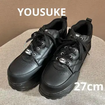 YOSUKE 통굽 레이스업 스니커즈 블랙 27cm
