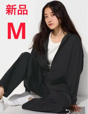 새상품 유니클로 드라이 맨투맨 릴랙스 후드티 M 사이즈 블랙