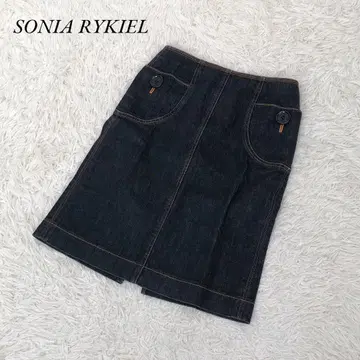 SONIA RYKIEL 소니아 리키엘 데님 미디 스커트 M 포켓