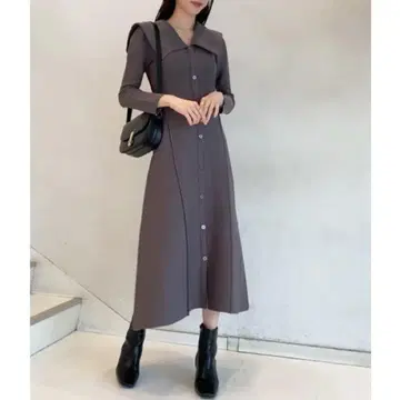 스나이델 빅 칼라 홀 원피스