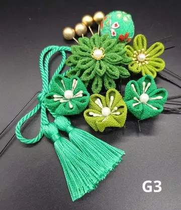 츠마미자이쿠 머리 장식 성인식 졸업식 결혼식 시치고산 그린 G3