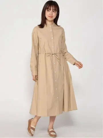 맥시 셔츠 원피스 GAP 갭 원피스 베이지