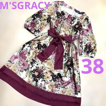 M'SGRACY 무릎 기장 원피스 가을 코스모스 패턴 38