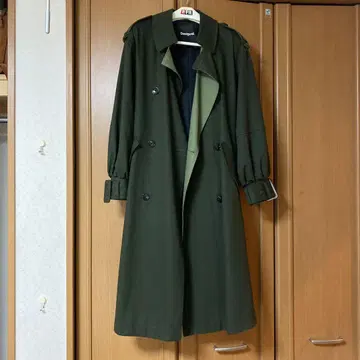 트렌치코트 스타일리시 Desigual 올리브 바이컬러