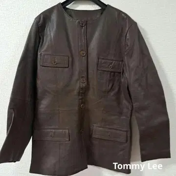 Tommy Lee 가죽 자켓 크림슨 컬러 브라운