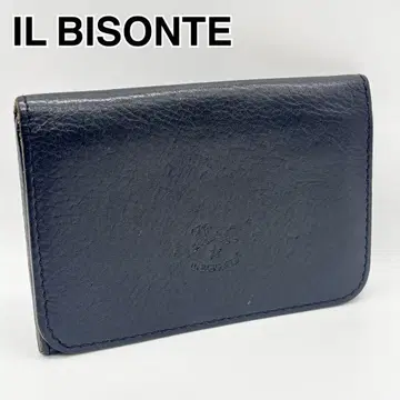 고품질 IL BISONTE  비손테 올 가죽 명함지갑 블랙 남성용