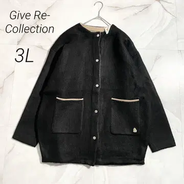 M17939 기브리 컬렉션 배색 더블 페이스 니트 가디건 3L