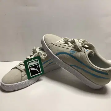 PUMA 스웨이드 캐주얼 스니커즈 화이트/블루