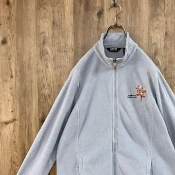 LANDS'END 플리스 자켓 풀 집업 자수 로고 심플 L32