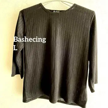 Bashecing 바셰칭 블랙 리브 T셔츠 L