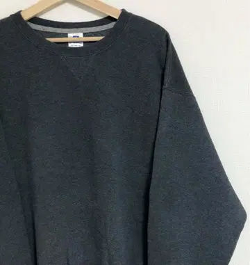 90s 러셀 애슬레틱 앞 V 맨투맨 XL 그레이 무지 트레이닝복