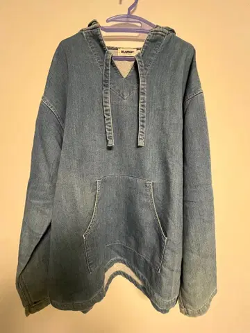XLARGE 데님 후드 부착 후드티