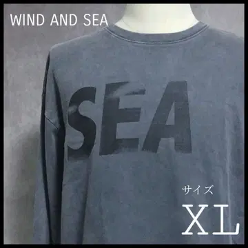 WIND AND SEA 롱티 XL 사이즈 로고 피그먼트 가공