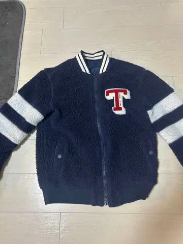 TOMMY HILFIGER 보아 자켓 네이비 T 로고