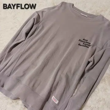 새상품급 BAYFLOW 트레이닝복 스노우 워시 가공 원포인트 로고 그레이