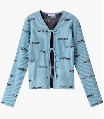 Logo Jacquard Velor Rib Cardigan