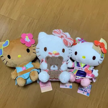 헬로키티 봉제 인형 포근포근 파자마 선탠 키티 푸로랜드 콜라보