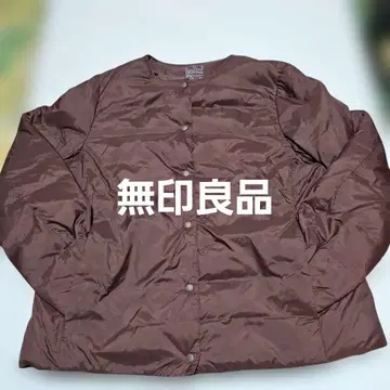 MUJI 코코아 브라운 노카라 다운 자켓 XL 초경량