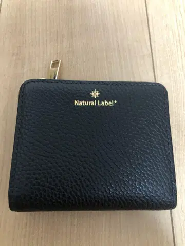 미사용 Natural Label 블랙 접이식 지갑