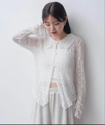 카스타네 카라 부착 레이스 풀오버 화이트 M