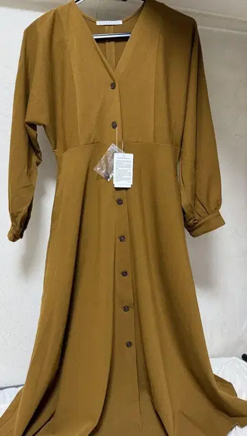 KBF 카멜 긴팔 롱 원피스 어반 리서치 ZARA