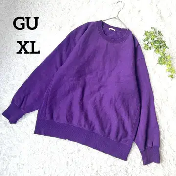 새상품급 GU 속기모 트레이닝복 크루넥 퍼플 보라색 XL 심플5936