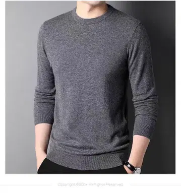 캐시미어 100% 남성용 스웨터 블랙 크루넥 새상품