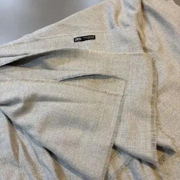 가격 인하 ZARA 대형 스톨 그레이 울 혼방