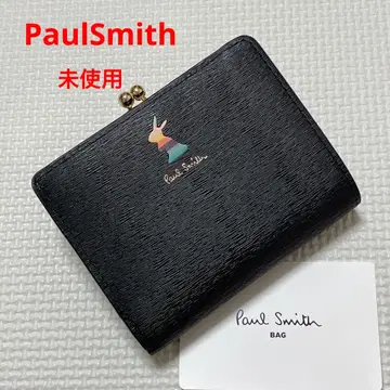 미사용 PaulSmith 폴스미스 가죽 가마구치 접이식 지갑 블랙