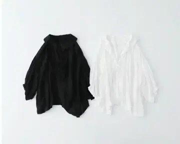 네스트로브 린넨 거즈 레이스 끈 스모크 블라우스