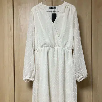 택 포함 새상품 롱 원피스 미디 드레스 긴팔 A라인 L