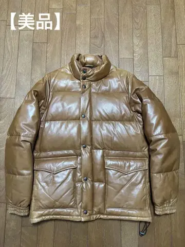 유나이티드 애로우즈 브라운 가죽 다운 자켓