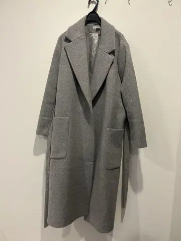 H&M 그레이 롱 코트 US 14