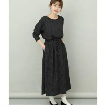 URBAN RESEARCH 도트 원피스 블랙