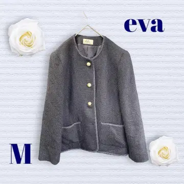 에바문 노카라 자켓 어깨 패드 멋진 버튼 총 라메 포멀