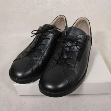 블록 블랙 가죽 스니커즈 레이스업