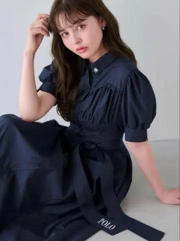 [ POLOBCS 콜라보 ] 코르셋 스위칭 셔츠 원피스