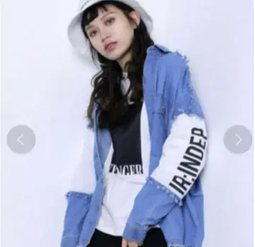 데님 블루 프린지 장식 긴팔 셔츠