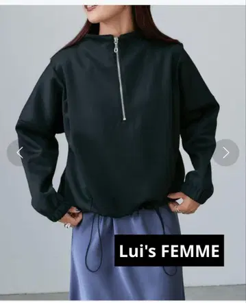 Lui's FEMME 루이스팜 릴랙스 라이트 웨이트 하프 지퍼 상의