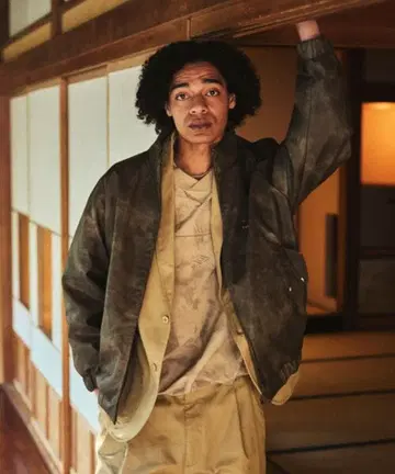 Umbro 브라운 가죽 자켓