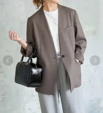 Spick & Span 더블 크로스 V 칼라 자켓 36