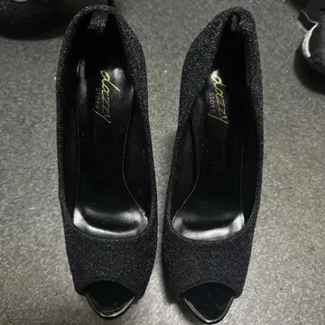 dazzy 블랙 오픈토 하이힐