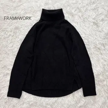 FRAMeWORK 프레임워크 울 캐시미어 터틀 롱 풀오버 블랙