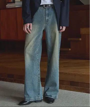 LURAKU 세미 플레어 워시 데님