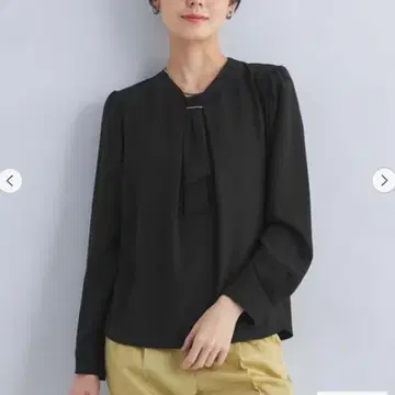 시착만 한 상품, 택 포함, 새상품 참 & 보타이 롱 슬리브 블라우스