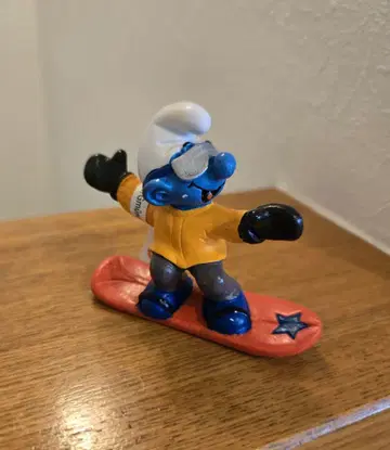 빈티지 SMURF 스머프 PVC 피규어 스노우보드 아메토이