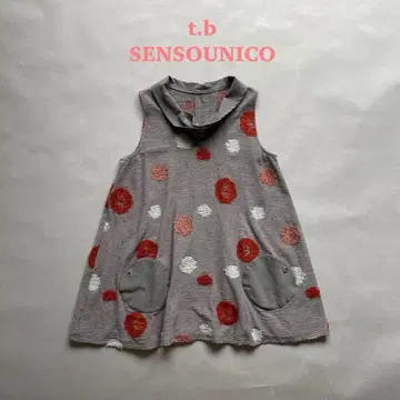 t.b SENSOUNICO 도트 무늬 슬리브리스 튜닉