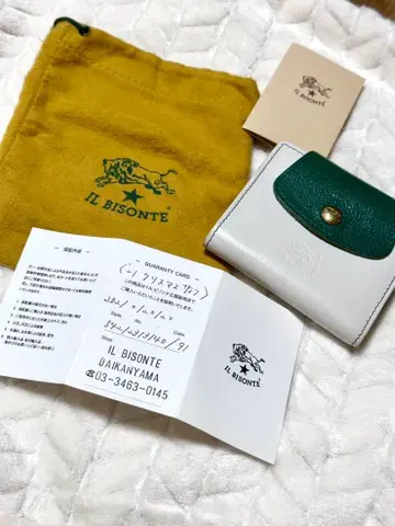 IL BISONTE 접이식 지갑 화이트/그린