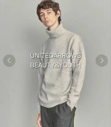 [새상품급] BEAUTY&YOUTH 캐시미어 혼방 터틀넥 니트 그레이